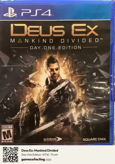 Deus Ex: Mankind Divided PlayStation 4, NTSC box front