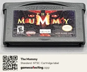 The Mummy Game Boy Advance, NTSC cartridge label