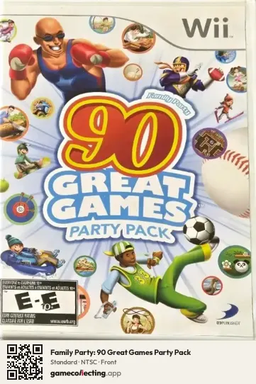 Family Party: 90 Great Games Party Pack Nintendo Wii, NTSC box front