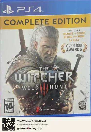 The Witcher 3: Wild Hunt PlayStation 4, NTSC box front