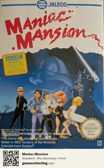 Maniac Mansion Nintendo Entertainment System, Germany box front