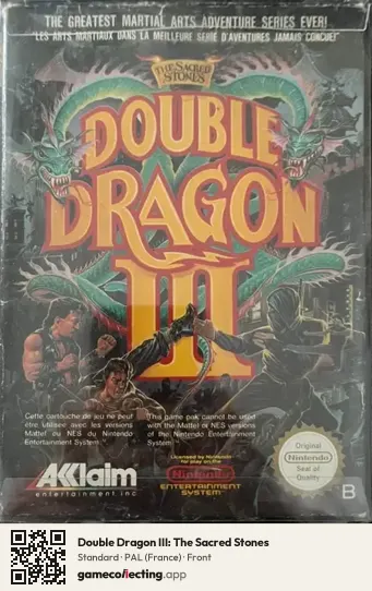 Double Dragon III: The Sacred Stones Nintendo Entertainment System, France box front
