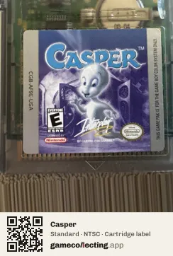 Casper Game Boy Color, NTSC cartridge label