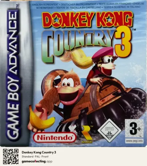 Donkey Kong Country 3 Game Boy Advance, PAL box front
