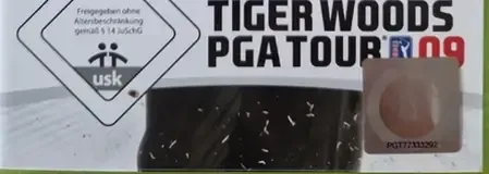 Tiger Woods PGA Tour 09, the USK square on its front
