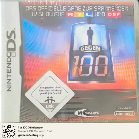 1 vs 100 (Mindscape) Nintendo DS, Germany box front