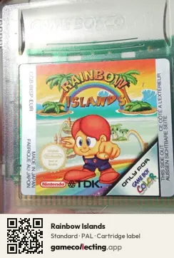 Rainbow Islands Game Boy Color, PAL cartridge label