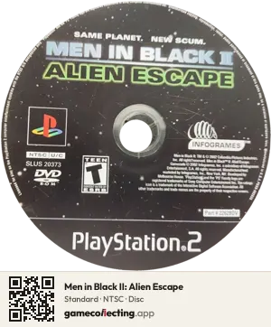 Men in Black II: Alien Escape PlayStation 2, NTSC disc