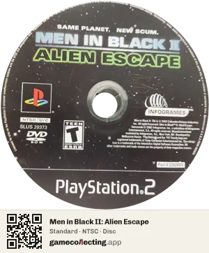 Men in Black II: Alien Escape PlayStation 2, NTSC disc
