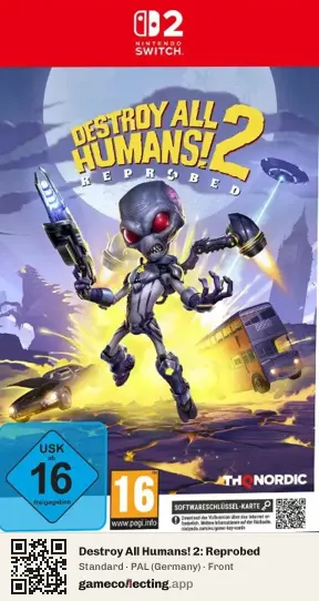 Destroy All Humans! 2: Reprobed Nintendo Switch 2, Germany box front
