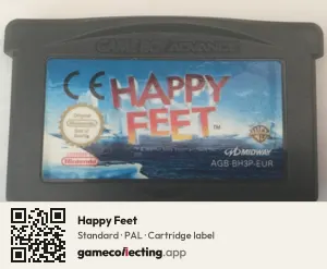 Happy Feet Game Boy Advance, PAL cartridge label