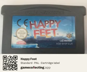Happy Feet Game Boy Advance, PAL cartridge label