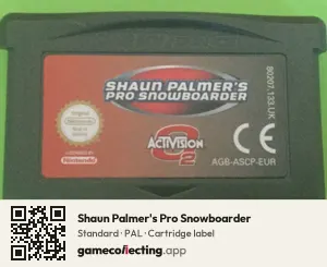 Shaun Palmer's Pro Snowboarder Game Boy Advance, PAL cartridge label