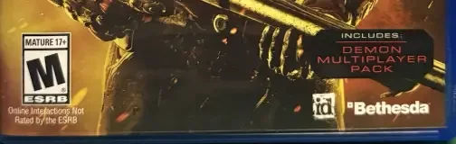 Doom, the ESRB box on its front