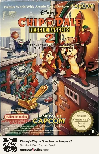 Disney's Chip 'n Dale Rescue Rangers 2 Nintendo Entertainment System, France box front