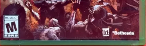 Doom: The Dark Ages, the ESRB box on its front