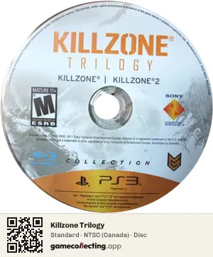 Killzone Trilogy PlayStation 3, NTSC disc