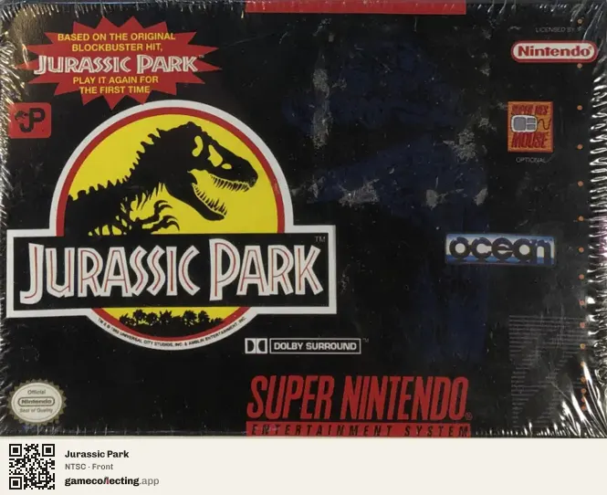 Jurassic Park Super Nintendo Entertainment System, NTSC box front