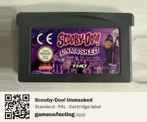 Scooby-Doo! Unmasked Game Boy Advance, PAL cartridge label