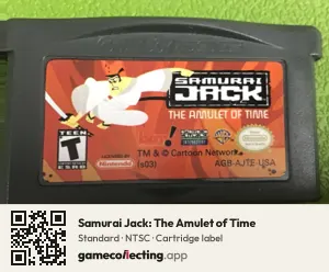 Samurai Jack: The Amulet of Time Game Boy Advance, NTSC cartridge label
