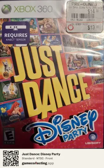 Just Dance: Disney Party Xbox 360, NTSC box front