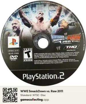 WWE SmackDown vs. Raw 2011 PlayStation 2, NTSC disc
