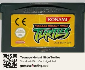 Teenage Mutant Ninja Turtles Game Boy Advance, PAL cartridge label