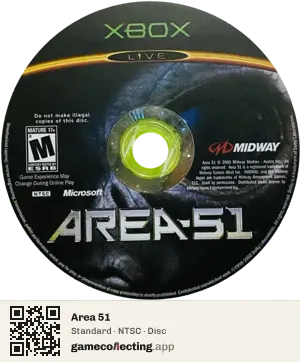 Area 51 Xbox, NTSC disc