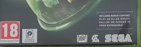 Alien: Isolation, the PEGI square on its front