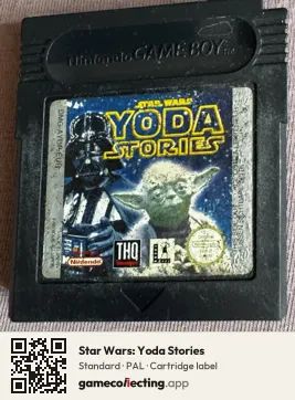 Star Wars: Yoda Stories Game Boy Color, PAL cartridge label