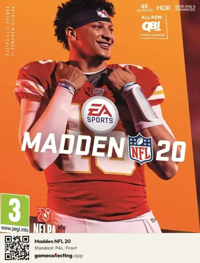 Madden NFL 20 Xbox One, PAL box front