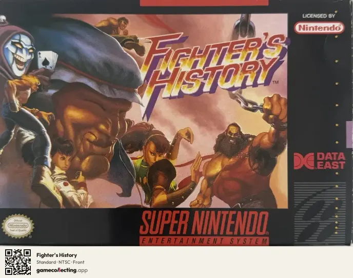 Fighter's History Super Nintendo Entertainment System, NTSC box front