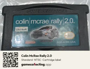 Colin McRae Rally 2.0 Game Boy Advance, NTSC cartridge label