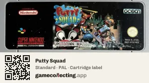 Putty Squad Super Nintendo Entertainment System, PAL cartridge label