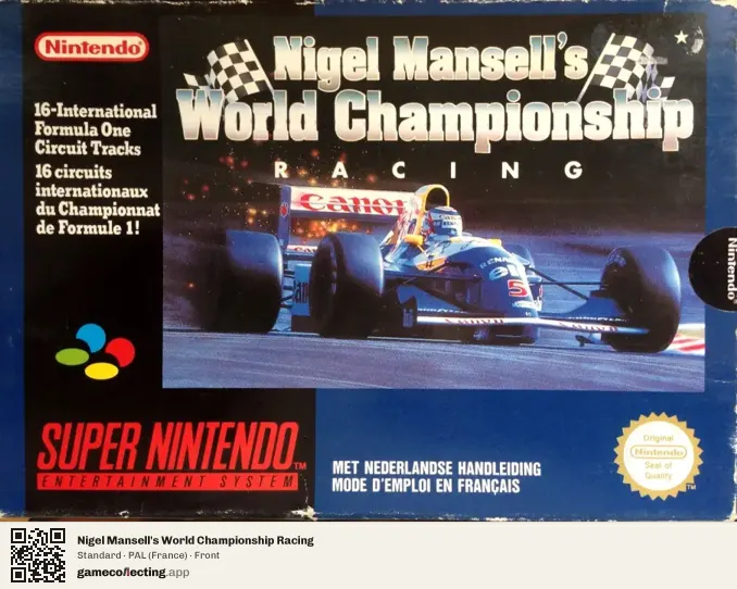 Nigel Mansell's World Championship Racing Super Nintendo Entertainment System, France box front