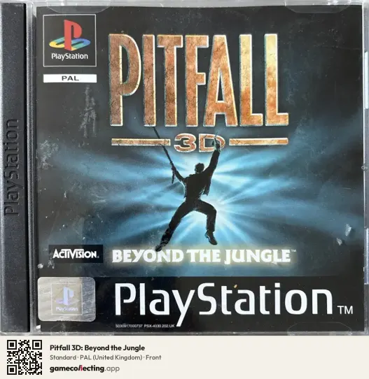 Pitfall 3D: Beyond the Jungle PlayStation, United Kingdom box front