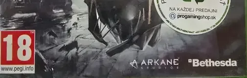 Dishonored, the PEGI square on its front