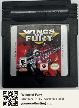 Wings of Fury Game Boy Color, NTSC cartridge label