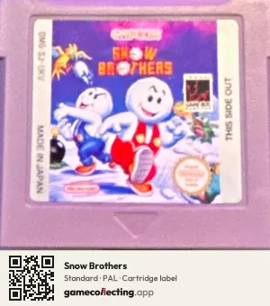 Snow Brothers Game Boy, PAL cartridge label