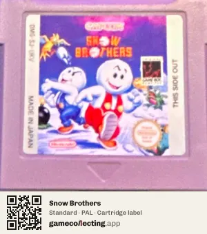 Snow Brothers Game Boy, PAL cartridge label