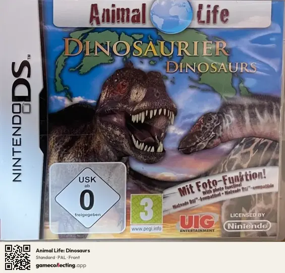 Animal Life: Dinosaurs Nintendo DS, PAL box front