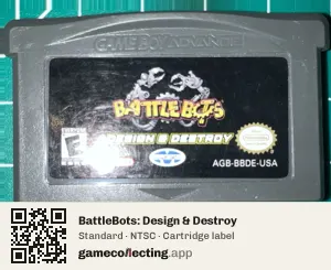 BattleBots: Design & Destroy Game Boy Advance, NTSC cartridge label