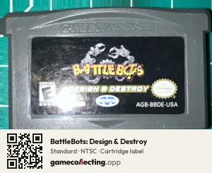 BattleBots: Design & Destroy Game Boy Advance, NTSC cartridge label