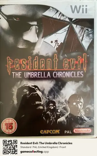 Resident Evil: The Umbrella Chronicles Nintendo Wii, United Kingdom box front