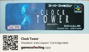 Clock Tower Super Nintendo Entertainment System, Asia cartridge label