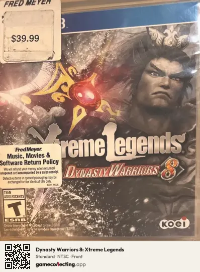 Dynasty Warriors 8: Xtreme Legends PlayStation 3, NTSC box front