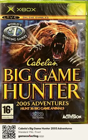 Cabela's Big Game Hunter 2005 Adventures Xbox, PAL box front