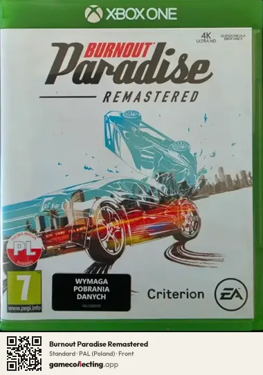 Burnout Paradise Remastered Xbox One, Poland box front
