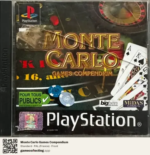 Monte Carlo Games Compendium PlayStation, France box front