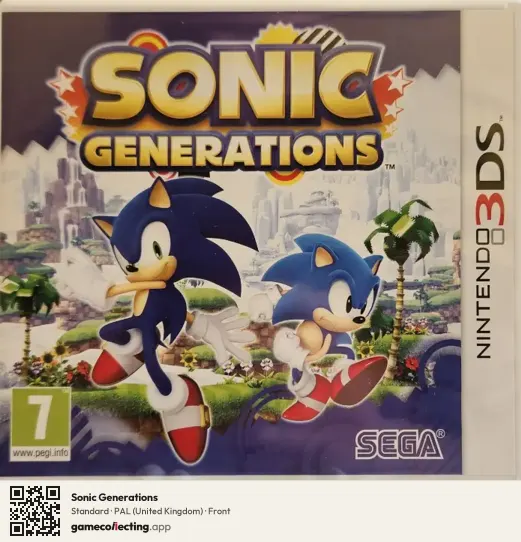 Sonic Generations Nintendo 3DS, United Kingdom box front